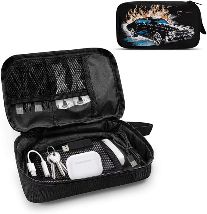 Racing Car Print Electronic Organizer Travel Organizer Bag Electronics Accessories Cases Storage Bag Waterproof for Cable USB SD Card Power Bank Earphone - Image 2