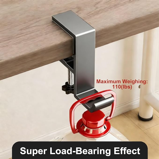 Headphone Stand - Aluminum Alloy Headphone Holder, Under Headset Stand for Desk Fit for PC Gaming Headset Hanger Hook Suitable for Office, Computer, Student Class Desk, Handmade Creator Table (Grey) - Image 3