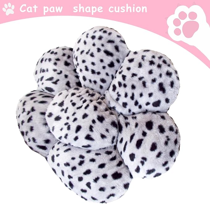 DOBUONO Cat Paw Cushion Kawaii Office Chair Cushion Comfy Plush Gaming Chair Cushion Kawaii Seat Cushion for Girl, Cute Gaming Accessories Room Bedroom Decorate 28"x 24" (Leopard Print) - Image 4