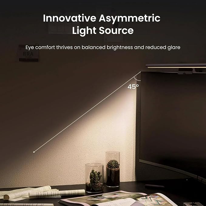 YEELIGHT Monitor Light Bar with Remote, Computer Monitor Lamp for Home Office Gaming, 250LM No Glare Eye-Care Screen Bar, Touch Control USB Desk Lamp with Stepless Dimming for Flat & Curved Monitor - Image 2