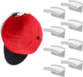 Modern JP Adhesive Hat Hooks for Wall (8-Pack) - Minimalist Hat Rack Design, No Drilling, Strong Hold Hat Hangers - USA Patented, White by ModernJP