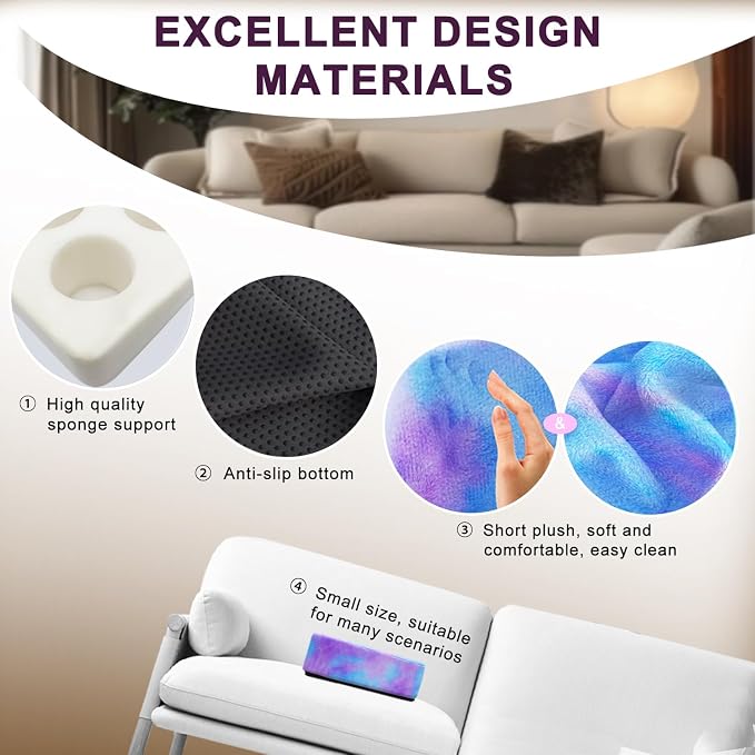 Couch Cup Holder Pillow, 5 Hole Couch Drink Holder! Keep Drinks Hand Side and Keep Temp, Prevent Spills and Use Anywhere. Cup Holder for Couch, Bed, Camping, RV, Car, Beach. Violet - Image 7