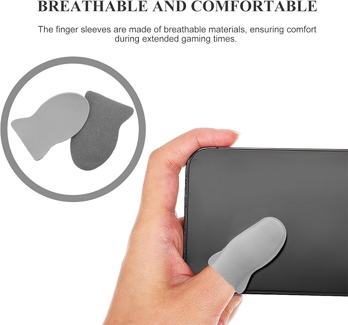 10pcs Breathable Cloth Gaming Finger Sleeves with Enhanced Sensitivity, Thumb Sleeve for Mobile Phone Gaming, for Racing and Fighting Games - Image 3