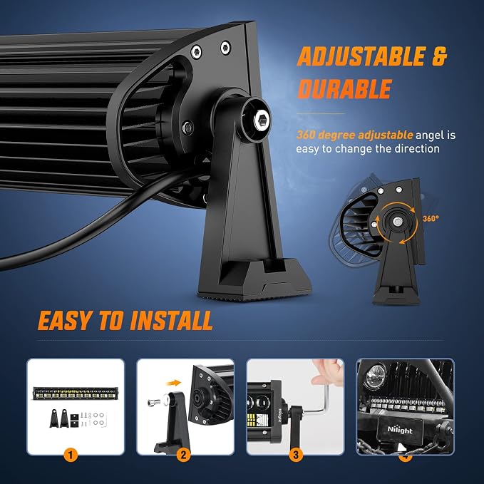 Nilight LED Light Bar 7D 22" 150W 15000LM Double Row Flood Spot Combo - Image 7