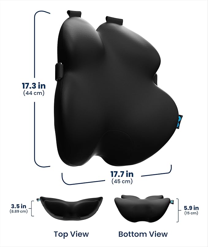 Everlasting Comfort Lumbar Support Pillow for Office Chair - Improves Posture, Promotes Back Pain Relief - Superior Back Support for Gaming and Desk Chairs - Lumbar Pillow for Car, Couch - Image 9