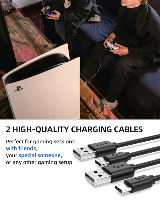 Superer 2 Pack 5 ft USB C Charging Cable Fit for PS5 Controller, PlayStation 5 DualSense, Xbox Series X/S Controllers, Xbox Elite Series 2 (Model 1914 1797), Fast Charger & Data Sync Replacement Cord - Image 2
