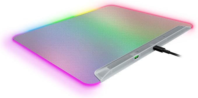 Razer Firefly V2 Pro Fully Illuminated RGB Gaming Mouse Mat: Backlit Design - 15 Zone Chroma Lighting - USB 2.0 Port - Detachable USB Type C Cable - Micro Textured Surface - Anti Slip Base - Image 9