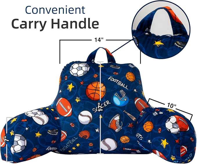 A Nice Night 17" Kids Boys Girls Bed Wedge Pillows with Arms for Sitting - Image 2