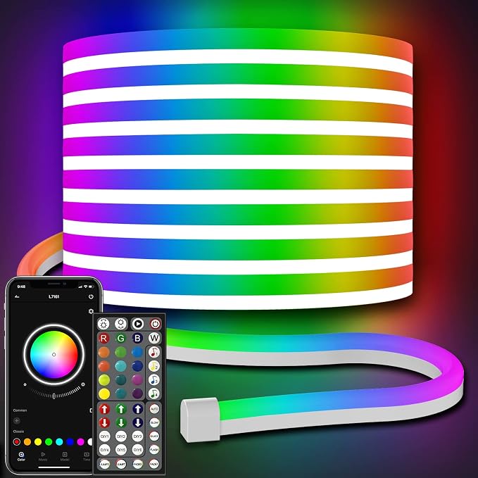 AILBTON 30Ft Neon Rope Lights,Flexible Led Rope Lights Control with App/Remote,Multiple Modes Music Sync Gaming RGB Led Neon Lights for Bedroom Outdoor by AILBTON