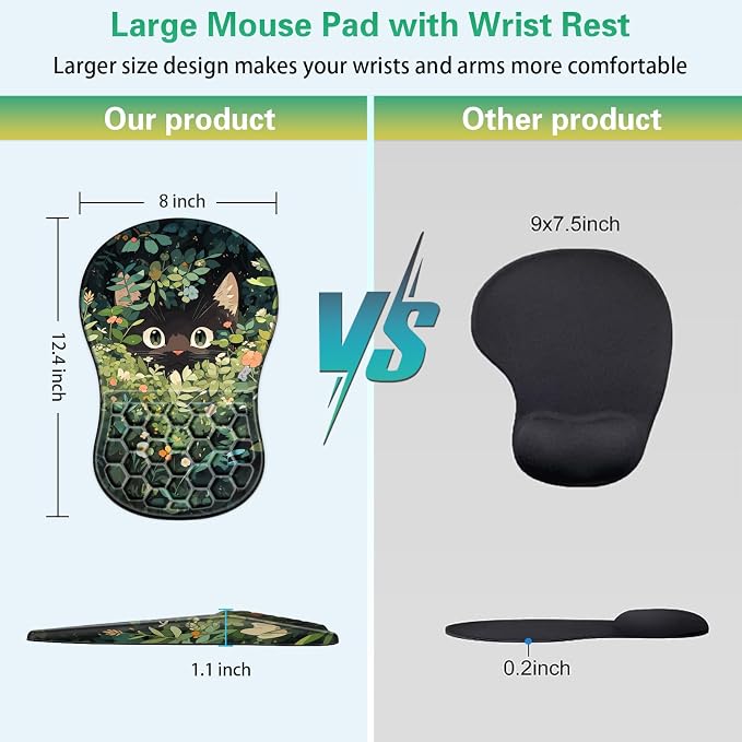 Mouse Pad with Wrist Rest, Canjoy Ergonomic Wrist Support with Massage - Image 6