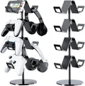 Controller Holder 4 Tier,Headphone Stand for Xbox PS5 PS4 | Classical "W" shape,Adjustable,Gamepads and headset storage,For Gamer,Black,Stable,Gaming gift by Karanava