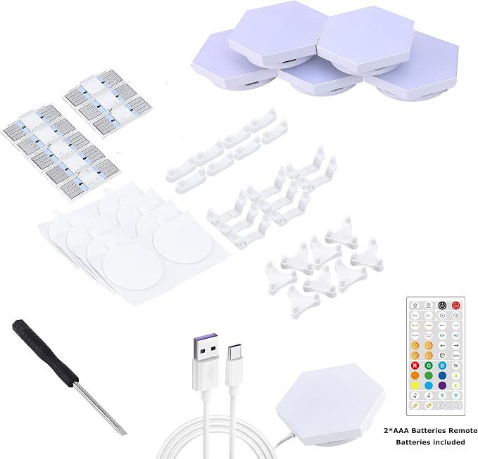 Hexagon LED Lights, 6 Pack with App and Remote Control - Image 4