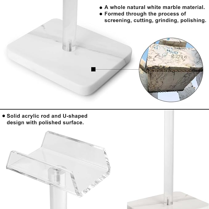 Acrylic Marble Headset Headphone Holders for Office Gaming Station - Image 7