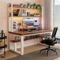 47in Gaming Desk with Pegboard and Hutch Computer Workstation | Optimize Your Space with This Study Table. Features A Steel Frame, Vertical Hutch, and Storage Shelves.(H,100CM/39.3IN) by Unknown