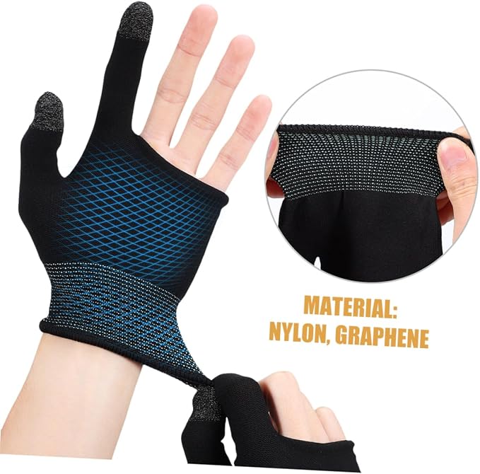 KICHOUSE 2pairs Ultra-Thin Gaming Finger Sleeves Comfortable Gloves for Mobile Gamers of Breathable Nonslip Sleeves for Extended Gaming Sessions and Billiards - Image 3