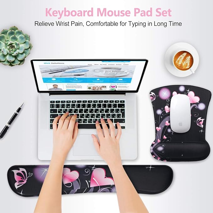 ToLuLu Keyboard Wrist Rest Pad Ergonomic Mouse Pad Set, Cute Mousepad - Image 2