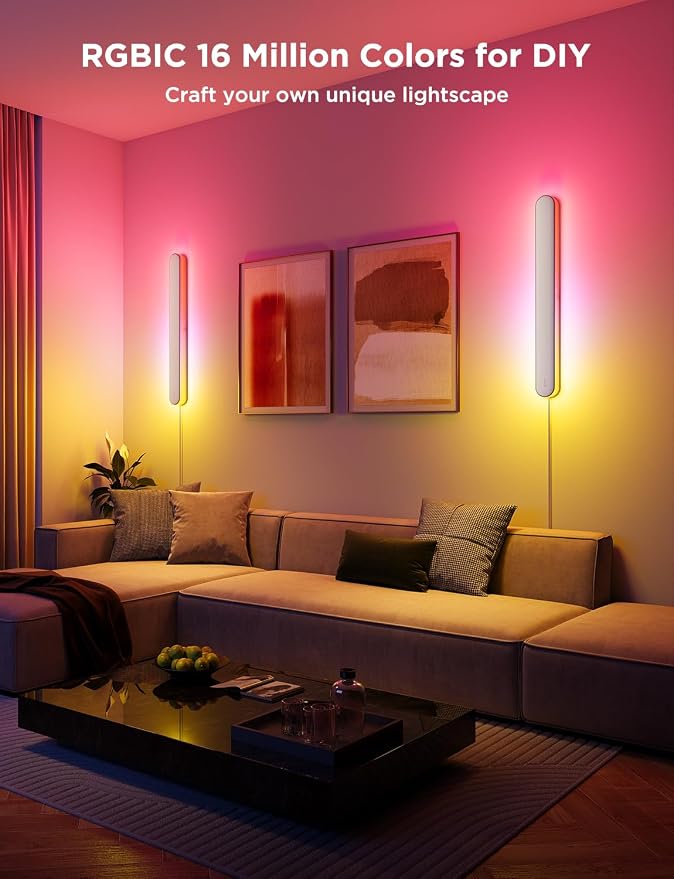 Govee Wall Sconce, Smart RGBIC Wall Lights, Works with Matter, 1 Pack - Image 2