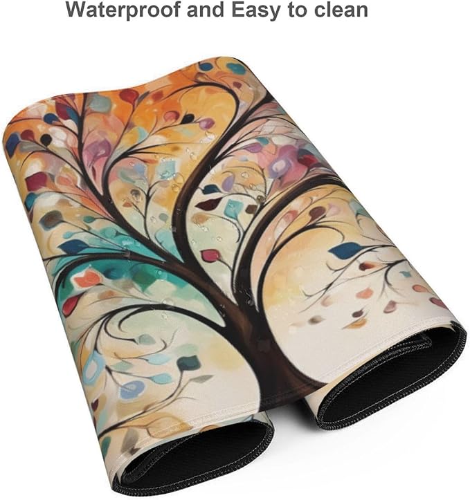 35.4 x 15.7 in, XXL Large Mouse Pad for Desk, Extended Keyboard Mouse Mat for Computer Office, Big Laptop Mouse pad, Gaming Pc-Colorful Leaf Tree - Image 4
