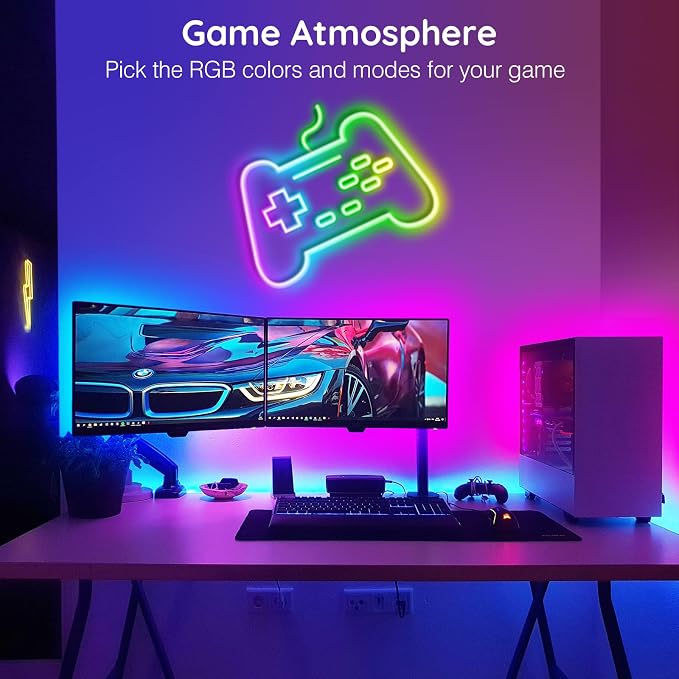 AILBTON 100FT Neon Rope Lights, RGB LED Strip Lights, Waterproof IP67 LED Lights for Bedroom, DIY Design, Music Sync, Remote Control, Multiple Modes for Bedroom - Image 3