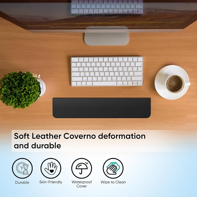 14.17'' Keyboard Wrist Rest with Cleaning Kits and Storage Space | Magnetic Lid,Anti-Slip Bottom,Palm Pad for Pain Relief, Wrist Support for Work,Gaming,Studying,for 85% Mechanical Keyboard - Image 5
