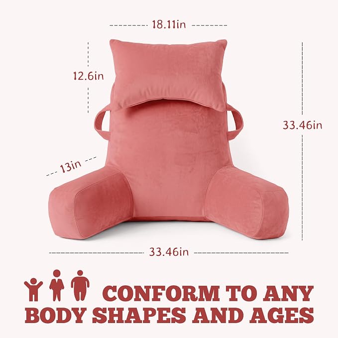 Reading Pillow for Bed,Back Pillow for Bed Sitting Up,Lumbar Support Pillow - Image 2