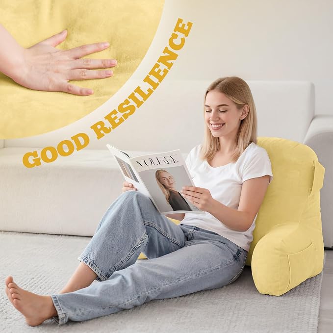 Reading Pillow for Bed,Back Pillow for Bed Sitting Up,Lumbar Support Pillow - Image 4