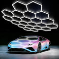 LZHOME Hexagon LED Garage Light: Super Bright 40000LM Honeycomb Garage Light, 22 Hex DIY Hexagon Led Lights for Gym Basement Hair Salon by LZHOME