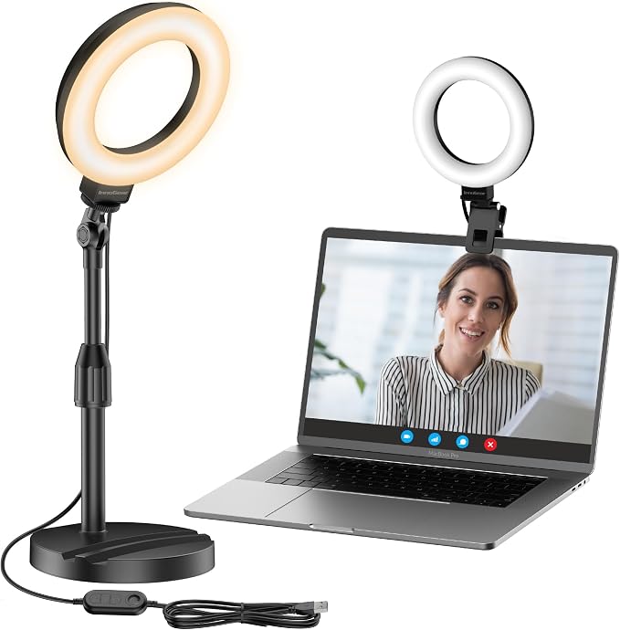 InnoGear Ring Light with Stand for Desk Computer 60 LED Streaming Lighting by InnoGear