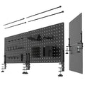 Clamp On Desk Pegboard 32" x 12" with Accessories Black | No Drill Metal Desktop Organizer & Privacy Panel, Vertical Storage Divider for Home Office and Gaming Setup by XINGNEST