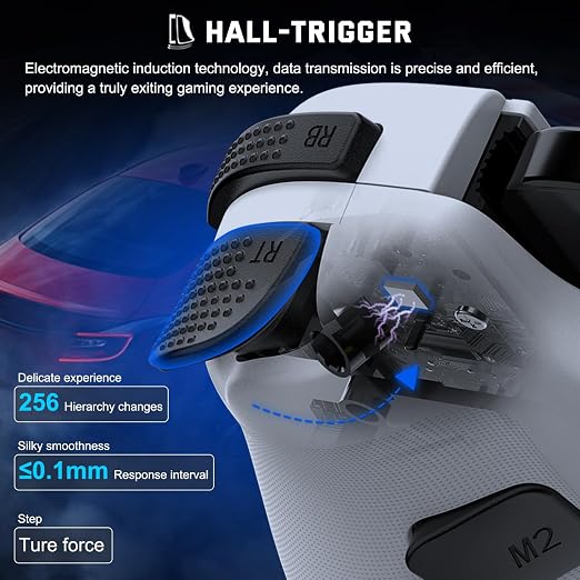 Joso Wireless Game Controller for iPhone/iPad/Android, Phone Controller for Android/iOS/Switch with Hall Effect Triggers, 2 Programmable Back Buttons, Dual Vibration & Turbo, Support Phone Case - Image 4