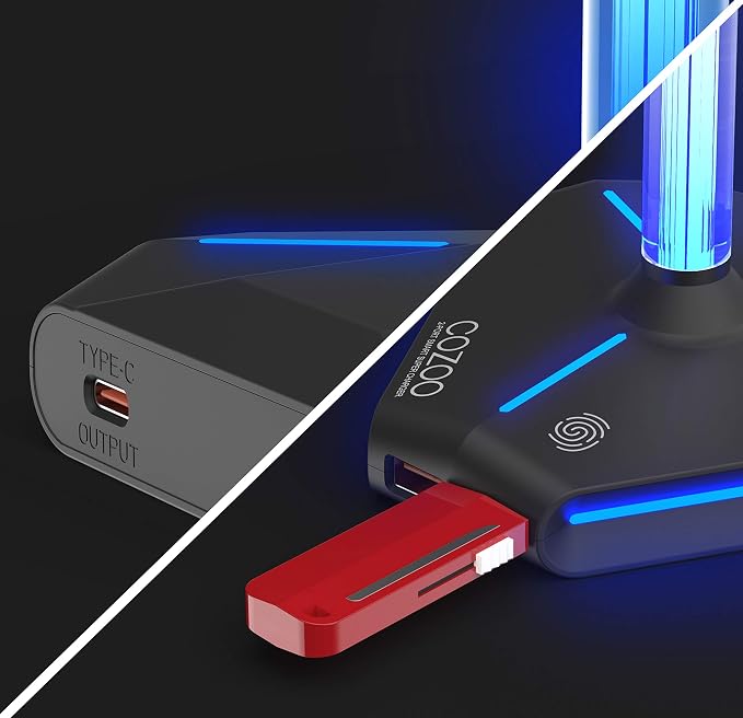 COZOO RGB Headphone Stand with 2 USB2.0 Extension Charging Port Extender Cord,Headset Stand Holder for Gamer Desktop Table Game Earphone Accessories,PC Gaming Accessories for Gamer,Gifts for Boyfriend - Image 6