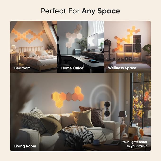 Nanoleaf Elements Hexagon Lights, Smart RGBW LED Wall Light Panels, 13 PK - Image 5