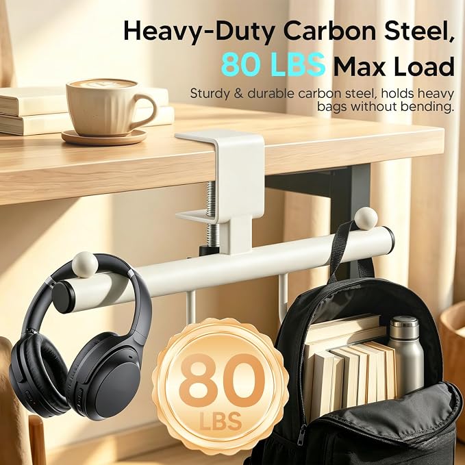 Heavy-Deauty Bag Hook for Desk,Adjustable Desk Hook - Image 3
