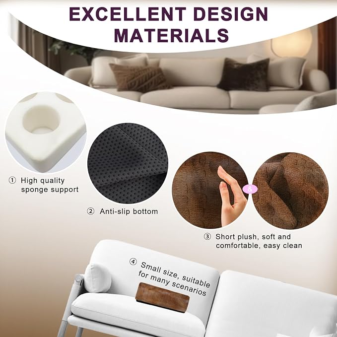 Couch Cup Holder Pillow, 5 Hole Couch Drink Holder! Keep Drinks Hand Side and Keep Temp, Prevent Spills and Use Anywhere. Cup Holder for Couch, Bed, Camping, RV, Car, Beach. Brown - Image 7