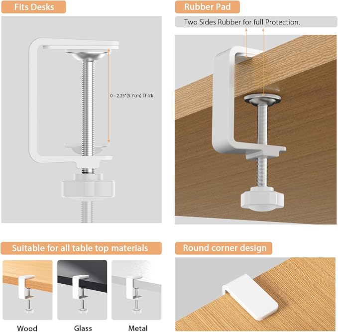 Syeeiex Under Desk Cable Management Tray, Cord Management, White, 17inch - Image 6