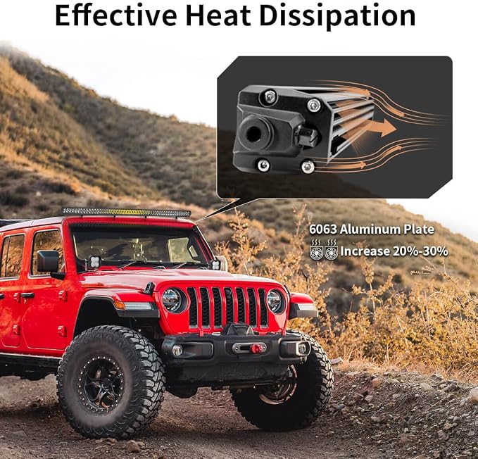 LASFIT LED Light Bar 52 Inch Slim Single Row LED Bar Spot Flood Combo 6000K - Image 8