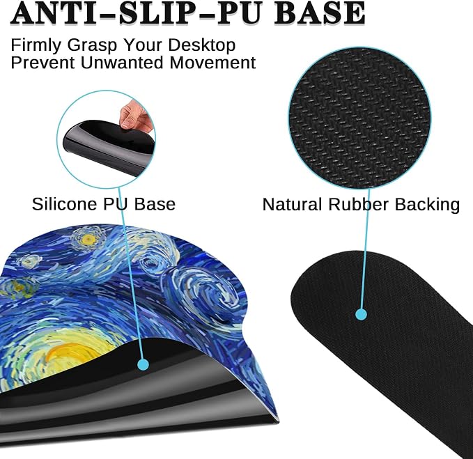 Britimes Ergonomic Mouse Pad Set with Wrist Rest, Abstract Night Sky - Image 5