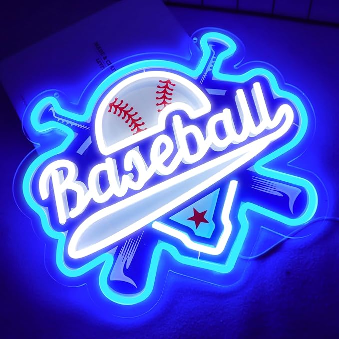 Baseball Neon Signs Dimmable Baseball Neon Lights Wall Decor for Club Dormitory Bedroom Shop Home Birthday Party Gift Art for Kids Fans-14.65 x 12.2 IN-USB Powered-Acrylic - Image 4