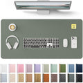 YSAGi Leather Desk Protector, Office Mat, Large Mouse Mat, Non-Slip PU Leather Blotter, Laptop Desk Pad, Waterproof Writing Pad for Office and Home (Dark Green, 35.4" x 17") by YSAGi