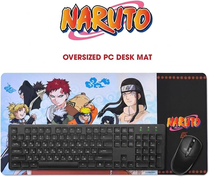 Naruto Large Gaming Mouse Pad 31"x15" XL Computer Desk Mat, Anime Keyboard | Oversized 31x15in Naruto anime gaming mouse pad, smooth fabric top, stitched edges, non-slip rubber base. - Image 2