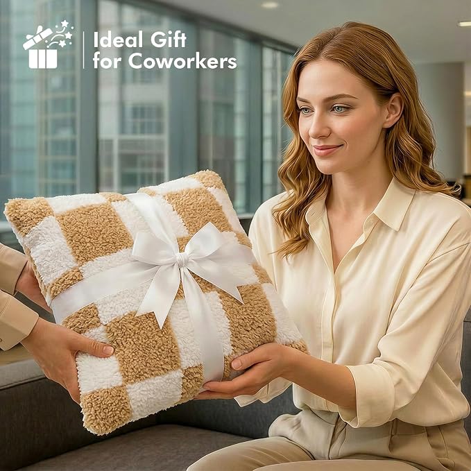 The Chair Blanket for Office,Stay-in-Place Office Blanket for Women Work,3-in-1(Chair Blanket/Seat Cushion/Pillow),Warm Smooth Velvet & Shed-Free,Size S-Khaki - Image 8