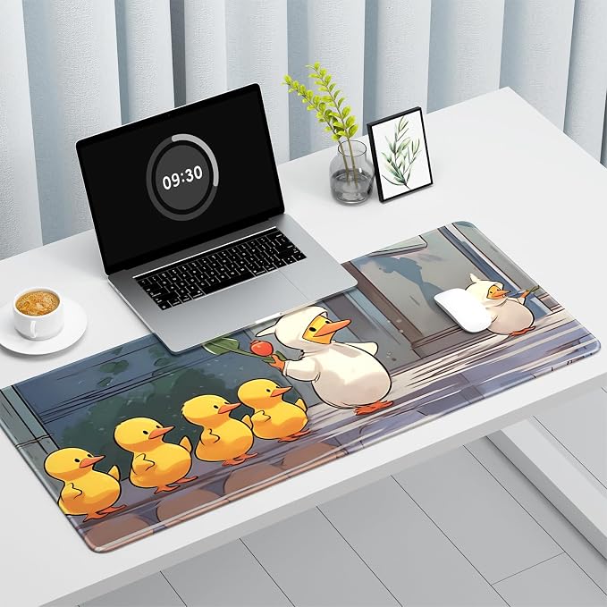 Auhoahsil Ultra Large Gaming Mousepad, XXL Extended Full Size Desktop Matt for Keyboard, Laptop & Computer, 35.5 x 15.7 in, Anime Cute Ducks - Image 3