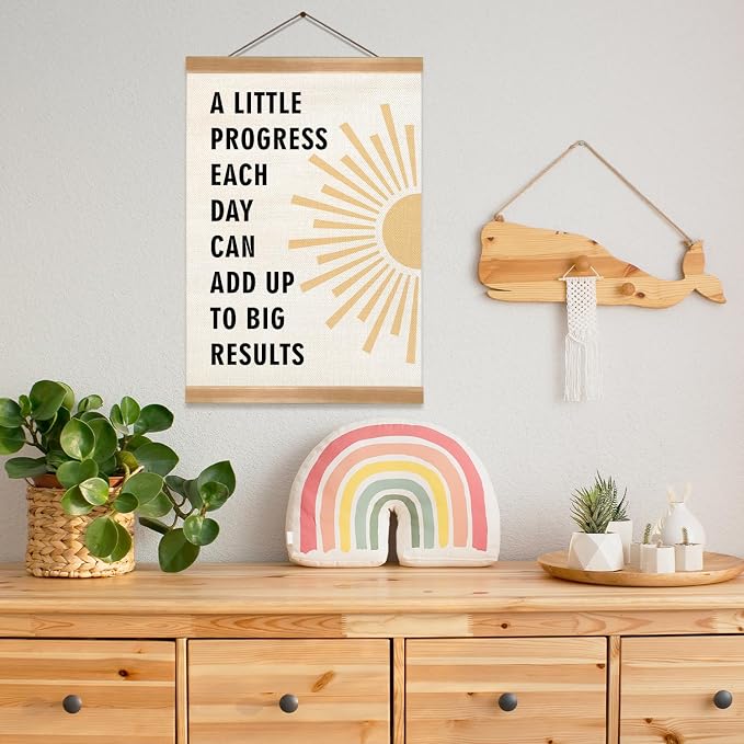 ZTGDA Positive Affirmations Wall Decor– Mental Health Wall Art with Wood Frame,Motivational Hanging Poster for Therapy Room, Counseling Office or Classroom Decor 12x16inch (Progress) - Image 7