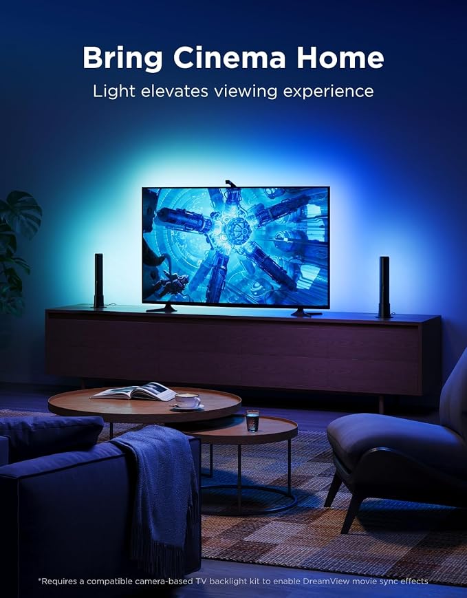 Govee Smart Light Bar, RGBICWW TV Lights for Living Room, Gaming, Black - Image 3