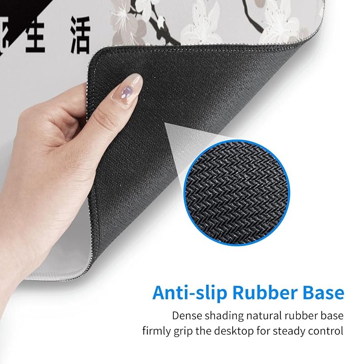 Extended Gaming Mouse Pad, Large Gaming Mouse Waterproof with Stitched Edges, Non-Slip Desktop Pad for Home and Office, Level Up Your 31.5x11.8 Inch… (Black and White Life) - Image 5