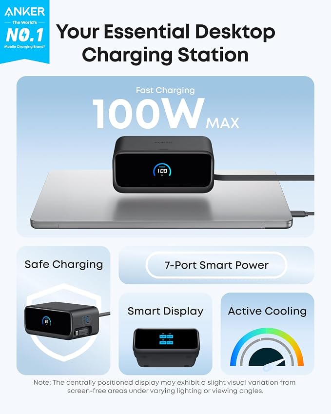 Anker Nano Charging Station, 100W 7-in-1 Power Strip, Retractable Charger - Image 2