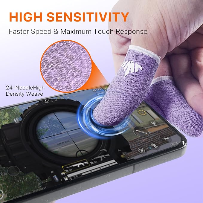 10 Pack Silver Fiber Dedales Gamer Profesionales Anti Slip Sweat Proof Gaming Finger Thumb Sleeves Cots Breathable Mobile Phone Gamer Gloves Guantes para Durable Covers for Pubg - Image 3