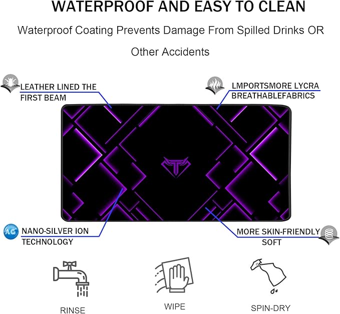 TEDNETGO Large Extended Gaming Mouse Pad, Long Mouse Pads, Extra Large Big Mouse Pad with Stitched Edge, XXL Non-Slip Computer Computer Keyboard Mat for Gamer/Desktop/Office/Home, Purple - Image 4