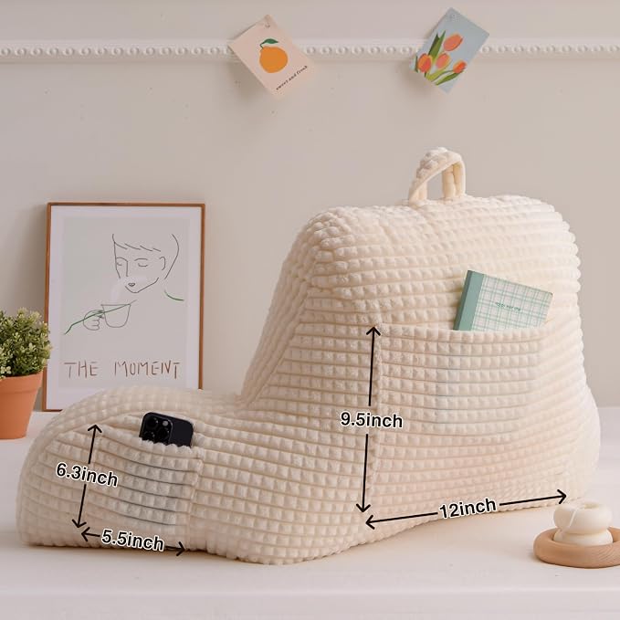 A Nice Night Ivory 17" Bed Wedge Pillows with Arms for Sitting - Image 4