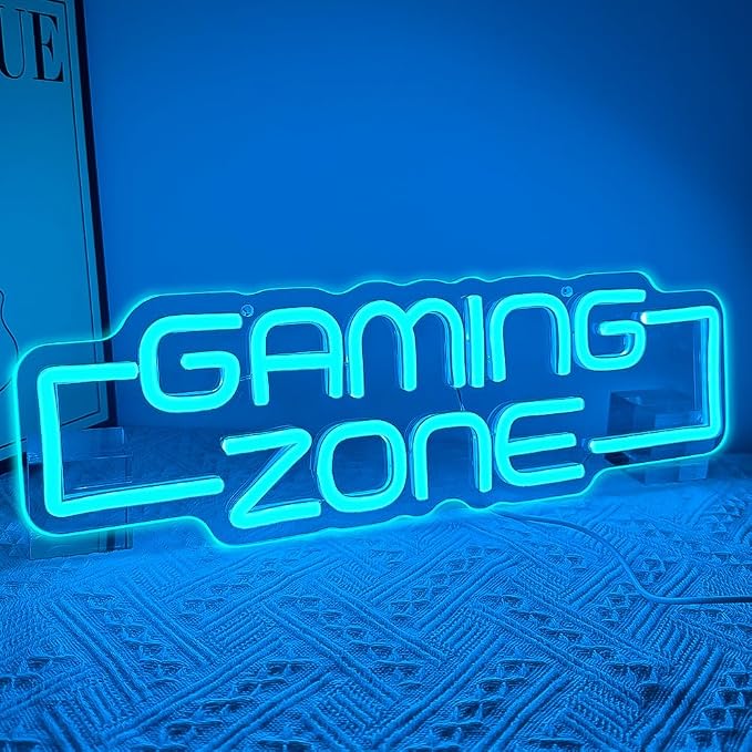 Gaming Zone Neon Sign,Game Zone Neon Sign for Teens Gamer Room Decor，Gaming Light Neon Sign for Gaming Wall Decor，Led Neon Gaming Sign for Gamer Gifts Boys by Unknown